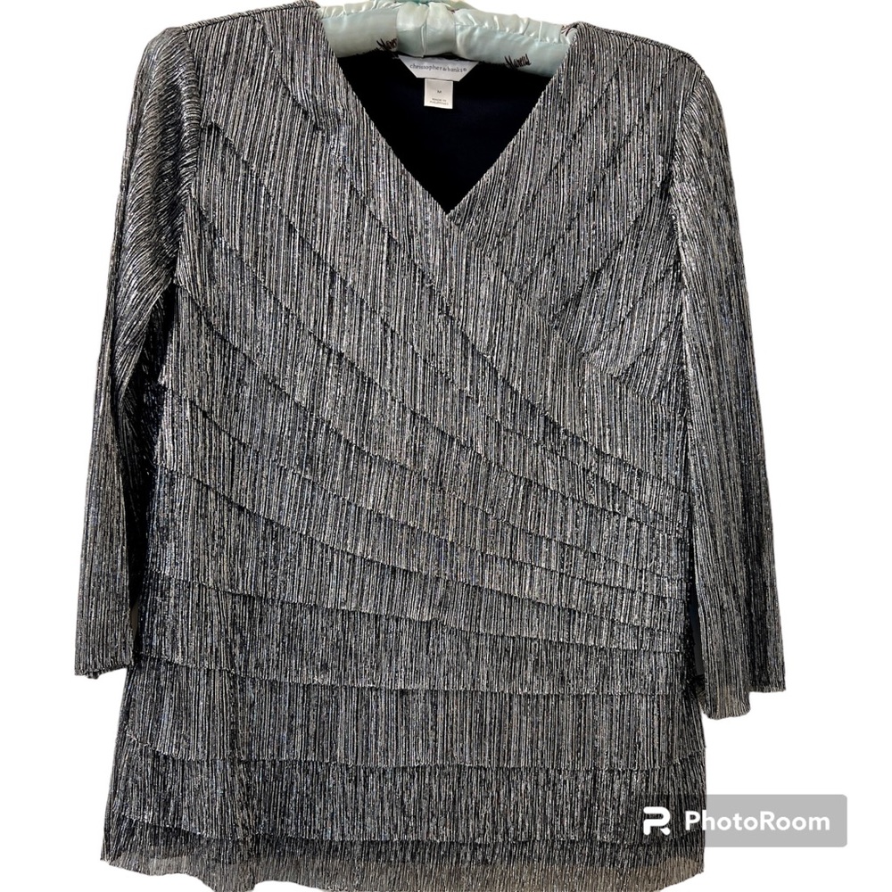 5/$20 Christopher & Banks Shiny Ruffle Blouse